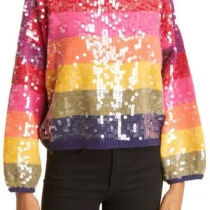 Multicolor Sequin Striped Sweater